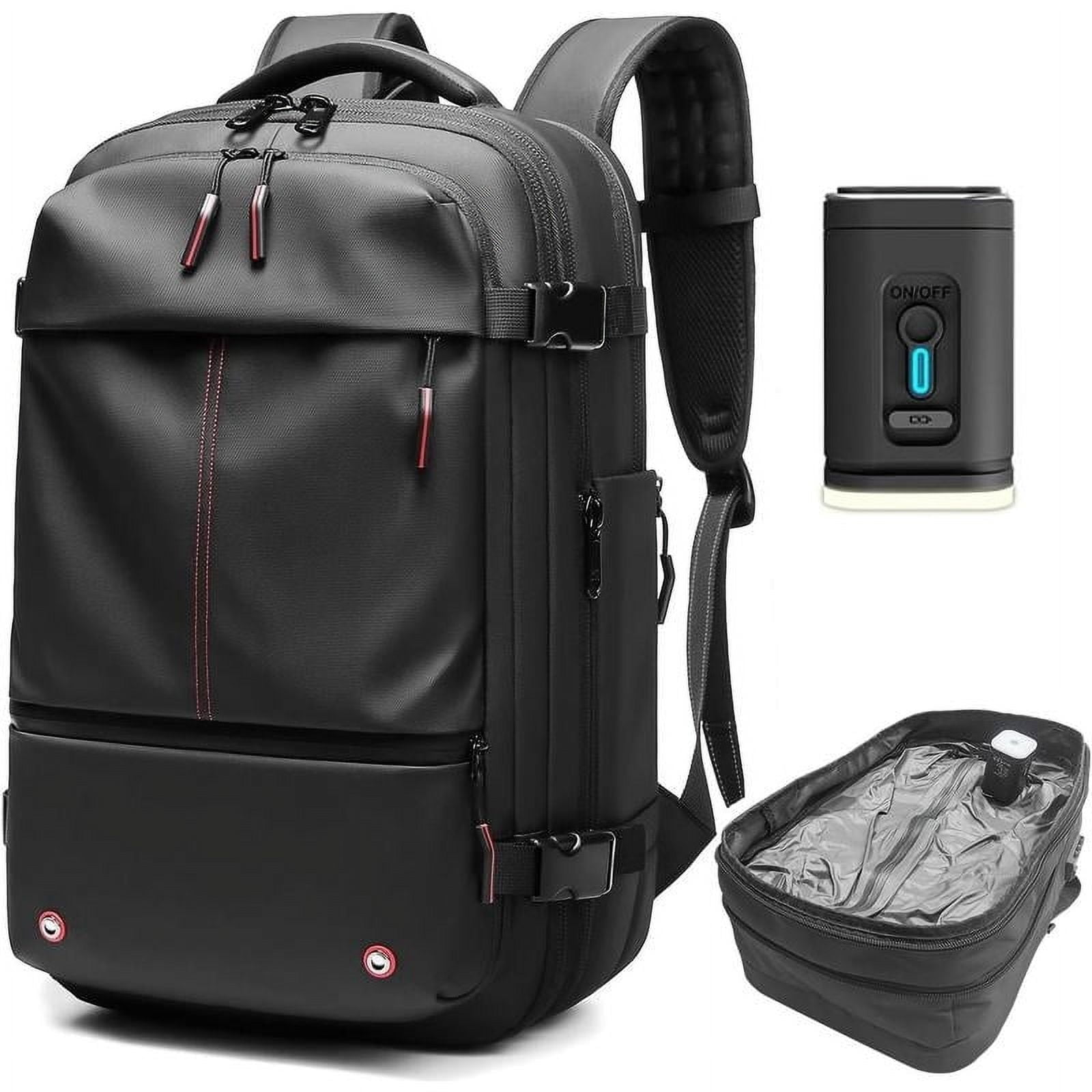 Vacuum Backpack for Travel Water Resistant , Kabaqoo 60L Expandable Vacuum Compression Bag with Electric Vacuum Pump, TSA Lock, Wet Dry Separation, Gifts