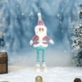 thumbnail image 4 of Christmas Doll Decorations, Santa Claus and Snowman Plush Doll with Glitter for Window Display, Stretchable Legs for Shelf Mantle Decor(A), 4 of 5