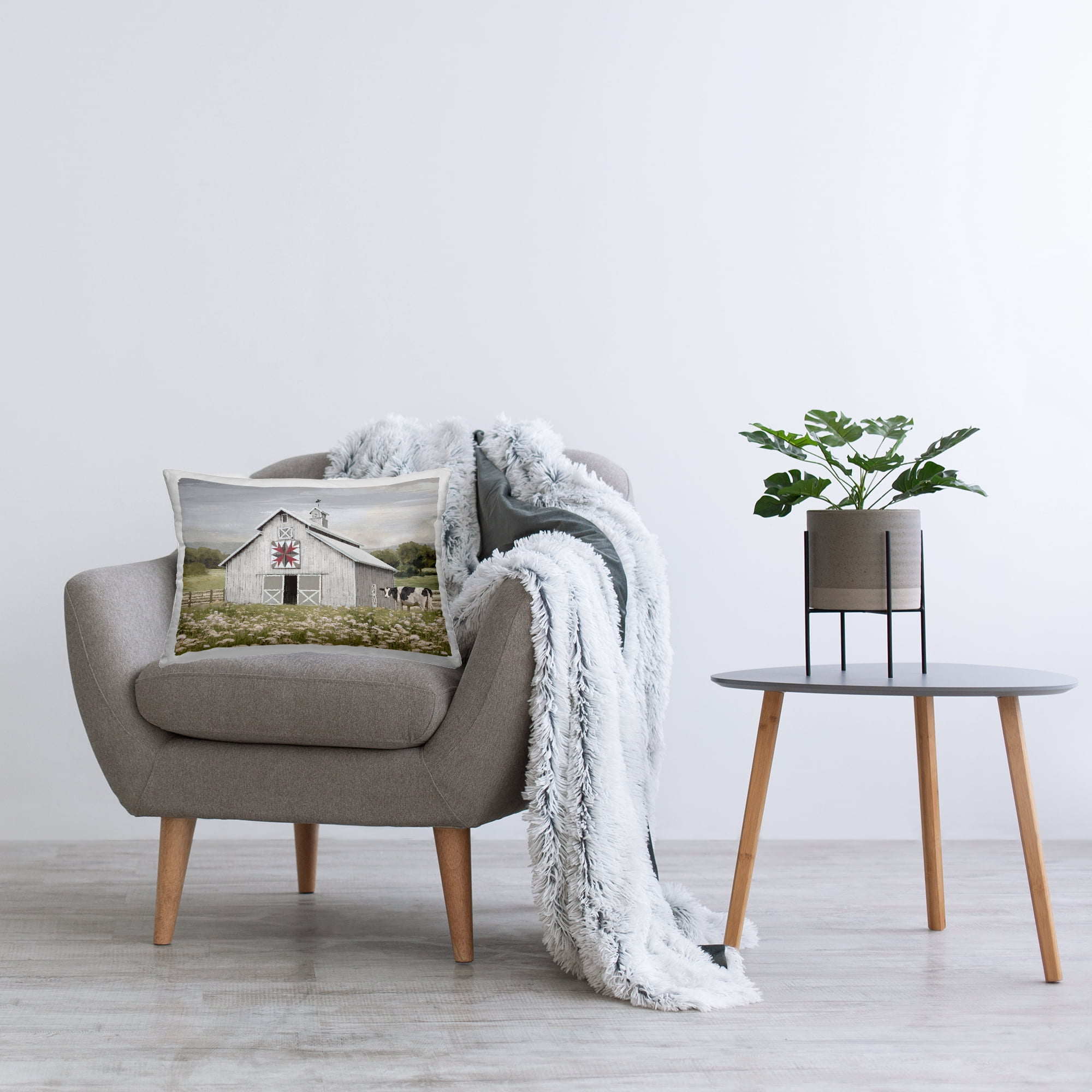 Stupell Industries Rustic Barn Meadow Decorative Printed Throw Pillow Design by Amber Sterling.
