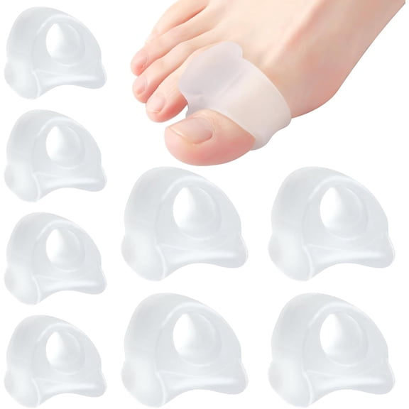 8Pcs Toe Separators for Overlapping Toes, Silicone Big Toe Straighteners for Bent Gel Spacers to Correct Your Hammer Toe Dividers Bunions Pain Relieve Spreaders for Men Women(S＋L)