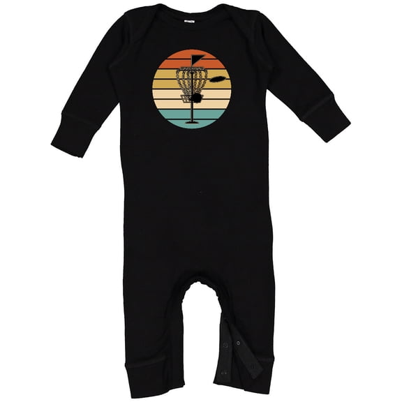 Inktastic Disc Golf Retro Sunset Baby Romper Coveralls