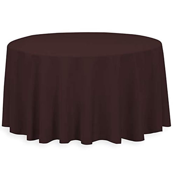 LinenTablecloth 132 Inch Round Polyester Tablecloth Chocolate