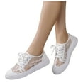 thumbnail image 3 of YLYL Women's Floral Breathable Sheer Mesh Sneakers Cutouts Lace up Casual Shoes Low Top Canvas Fashion Lightweight Walking Shoes, 3 of 9