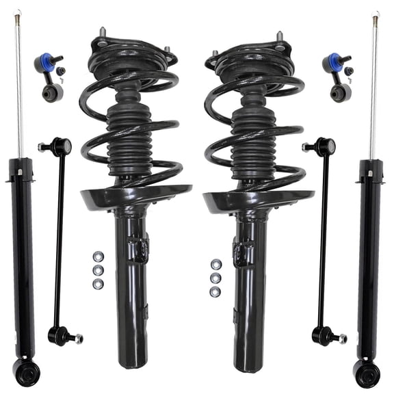 Detroit Axle - 8pc Struts Shocks Kit for 2016-2017 Honda Civic, 2019 Insight, 2 Front Struts with Coil Spring 2 Rear Shock Absorbers 4 Front Rear Sway Bars Suspension