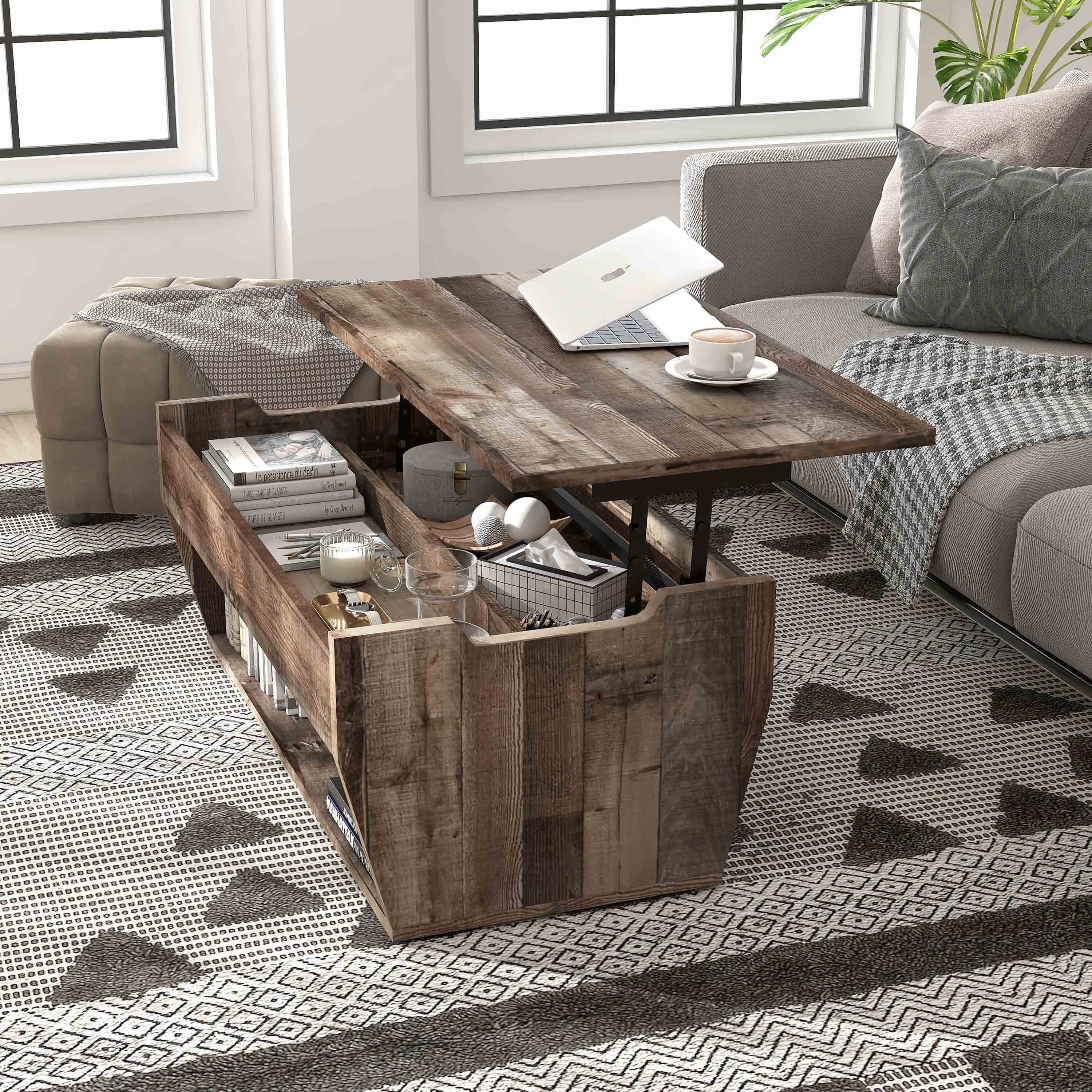 Furniture of America Chet Lift-Top Coffee Table, Brown Barn