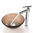 thumbnail image 4 of KRAUS 14 Inch Glass Vessel Sink in Clear Brown with Pop-Up Drain and Mounting Ring in Oil Rubbed Bronze, 4 of 7