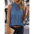 thumbnail image 3 of Eytino Tank Tops for Women Summer Sleeveless Shirts Loose Pleated Casual V Neck Basic Workout Summer Tank Blue S-2XL, 3 of 10