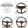 thumbnail image 4 of FOR U DESIGNS Washable Auto Steering Wheel Cover Pink Hearts Leopard Print Car Steering Wheel Protector Accessories for Women Girls Universal Fit SUV Truck, 4 of 4
