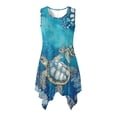 thumbnail image 5 of Uorisanigo Blue Turtle Couple Matching Outfit Men's Button Up Shirt Personality Hawaiian Tops and Womens Sleeveless Dress Chic Midi Beach Party Sundress with Pocket, 5 of 7