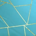 thumbnail image 4 of BalsaCircle 60" x 102" Teal Gold Metallic Geometric Design Polyester Rectangle Tablecloth, 4 of 8