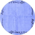thumbnail image 1 of Ahgly Company Machine Washable Indoor Round Abstract Blue Modern Area Rugs, 5' Round, 1 of 4