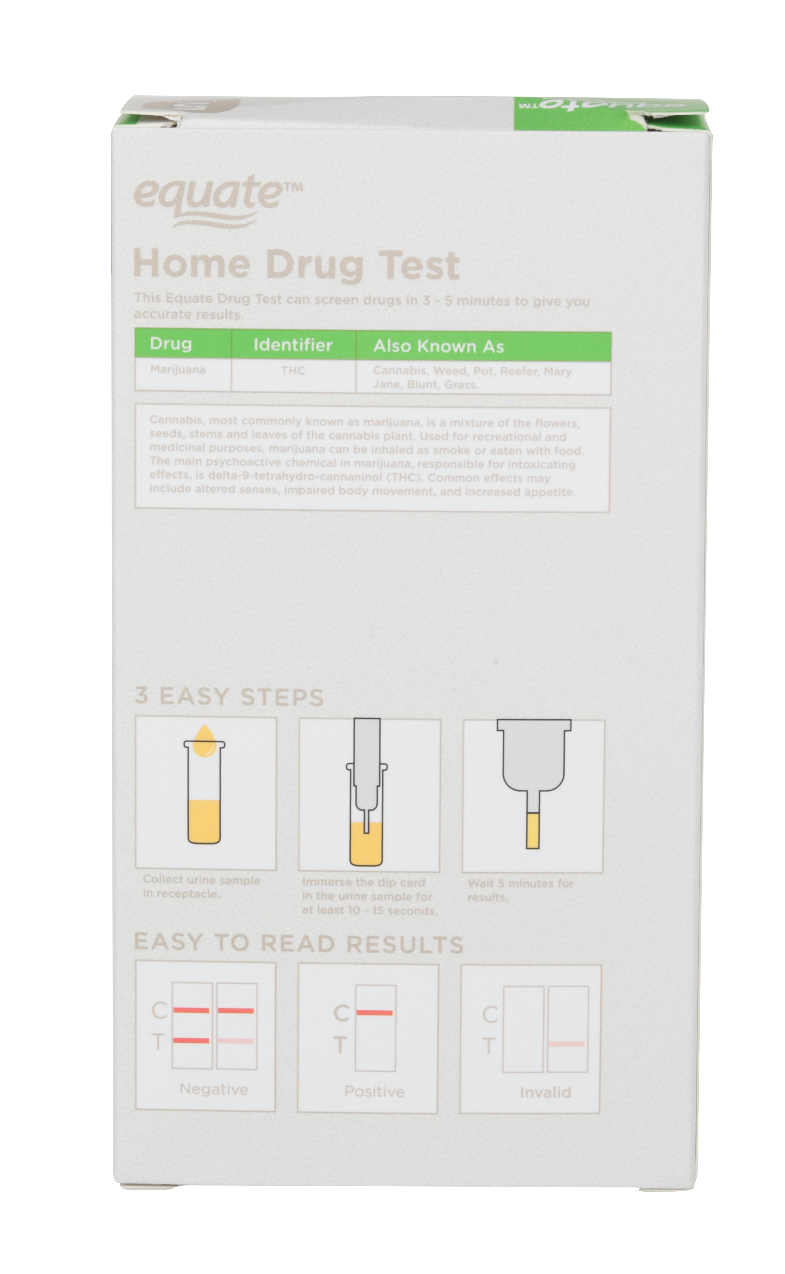 Equate Marijuana (THC) Home Drug Test, 5 Tests