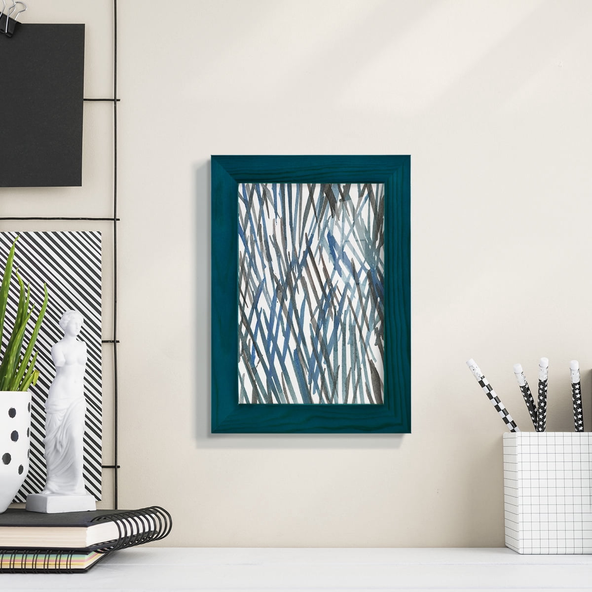 Blue Grass II - Framed Print w/glass - Ocean Blue