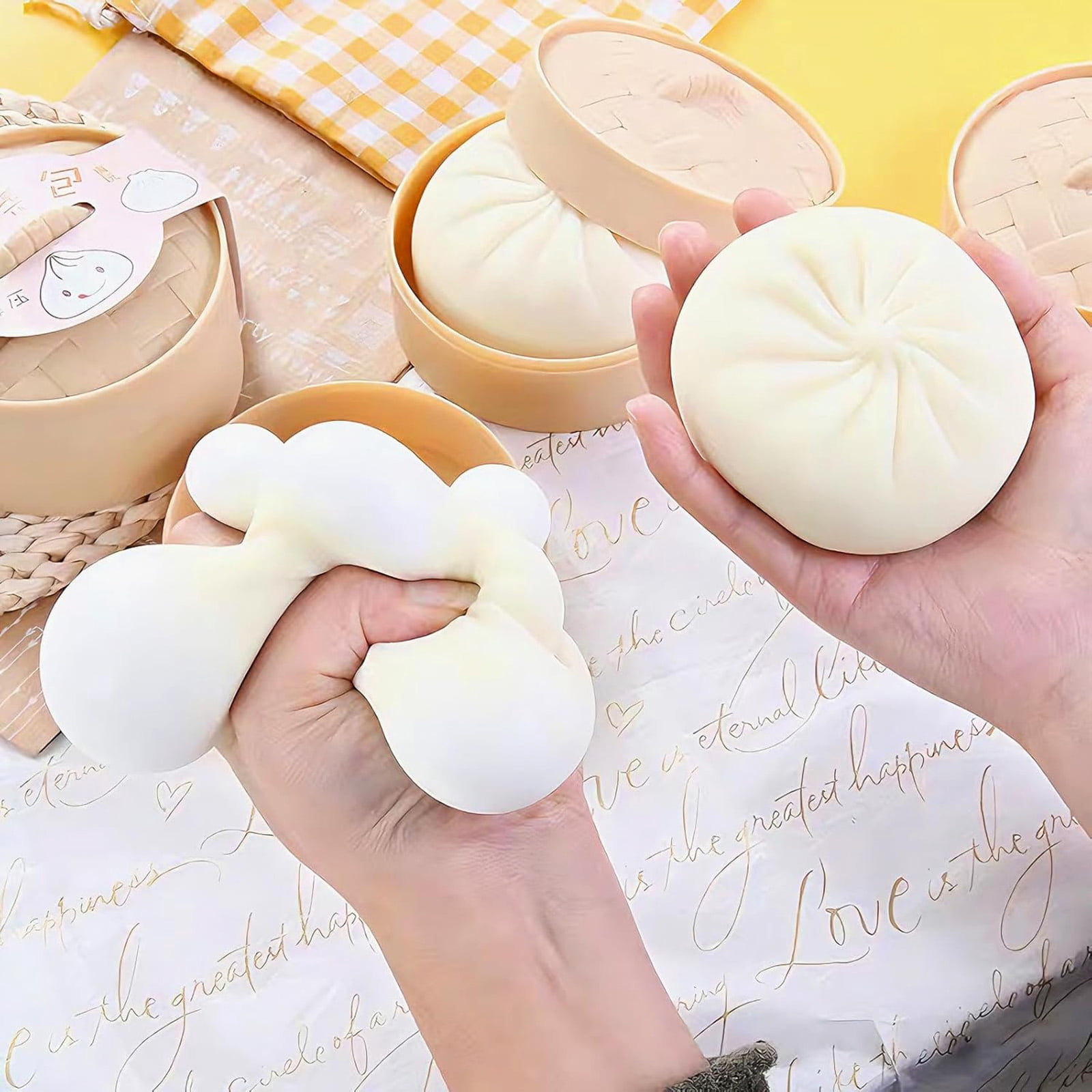 2026 Giant Dumpling Squeeze Mystery with Boxs, Daily Office Home Colorful Dumpling Stress Balls, Rainbow Goodie Bag Fillers Basket, Squeeze Decompression Dough Adults Sensory Fidget Toys