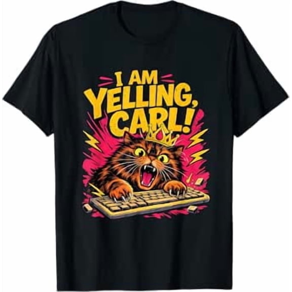 Funny I Am Yelling Carl Donut Cat Meme T-Shirt