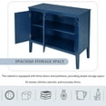thumbnail image 5 of 37” Buffet Sideboard Cabinet with Adjustable Shelf, Modern Coffee Bar Cabinet with 4 Pinewood Legs & 3 Retro Metal Handles for Kitchen, Livingroom, Entryway, Navy Blue, 5 of 9