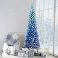 thumbnail image 2 of Árbol de Navidad artificial Costway flocado con nieve Degradado azul 210 cm 725 puntas, 2 of 4