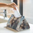 thumbnail image 5 of Tissue Box Cover, Cool Cloud White Dragon Rectangular Leather Tissue Holder - Tissue Case Facial Paper Organizer for Bathroom, Vanity Countertop, Tabletop, Car, Napkin, 5 of 6