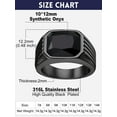 thumbnail image 7 of Bandmax Chunky Gemstone Rings for Men Women Stainless Steel Stripe Band Black Onyx Cubic Zirconia Ring for Wedding Engagement Anniversary, 7 of 7