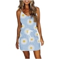 thumbnail image 2 of SMihono Robe d'Été Grande Taille pour Femmes 2023 Mode Décontractée Aguichant Sans Manches Imprimé Floral Ceinture Mini Robe, 2 of 5