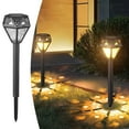thumbnail image 4 of Xecvkr Solar Powered Ground Spike Light, Outdoor Garden Decorative LED Lamp, White Warm Light, Black, IP65 Waterproof, Automatic On/Off, 4 of 7