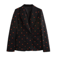 thumbnail image 3 of HH TRAF 2024 Conjunto de 2 piezas para mujer, chaqueta de manga larga con bordado de frutas y bolsillo con hebilla única, abrigo y minifalda de cintura alta, 3 of 5