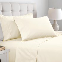 Superior Cotton Blend 600 Thread Count Pillowcase Set of 2, King Size, Ivory