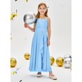 thumbnail image 4 of Drtj Girls Chiffon Dresses Formal Sleeveless Junior Bridesmaid Wedding Party Maxi Dress, 4 of 11