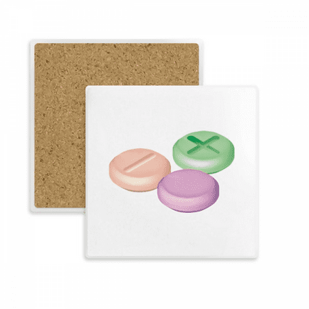 

Pill Health Care Products Pattern Square Coaster Cup Mat Mug Subplate Holder Insulation Stone