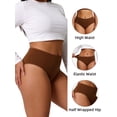 thumbnail image 3 of COMFOEX  6 Pack  Women‘s High Waist Cotton Plus Size  Panties ,Full Coverage Soft Stretch Breathable Underwear, 3 of 7