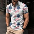 thumbnail image 2 of Men's Golf Shirt Casual Sports V Neck Ribbed Collar Short Sleeve Fashion Casual Solid Color Plain Spring & Summer Regular Fit2XL, 2 of 5