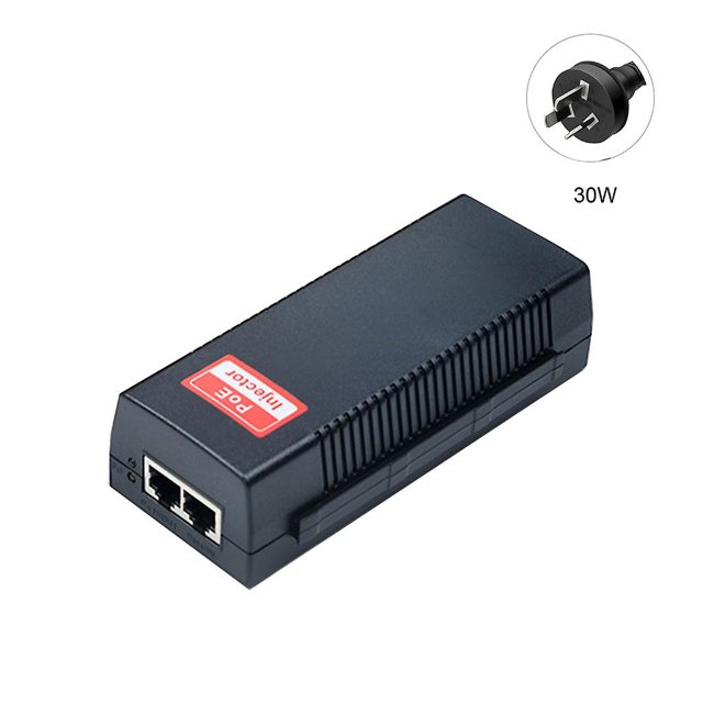 AU Plug Pse30/pse801 30w Poe Pasivo 48v Inyector 4,5+/7,8- Fuente Alimentación 48v 100mbps