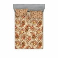 thumbnail image 2 of Fall Bedding Set with Sheet & Covers, Leaves in Paisley Design Folkloric Art Original Culture Inspired Motif, Printed Bedroom Decor 2 Shams, 4 Sizes, Red Beige, by Ambesonne, 2 of 3