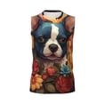 thumbnail image 6 of Picia Cute Colorful Flower French Bulldog mens Cotton Tank Undershirts , Moisture-wicking Ribbed Tanks, Lightweight Cotton Tank Undershirts-Large, 6 of 8
