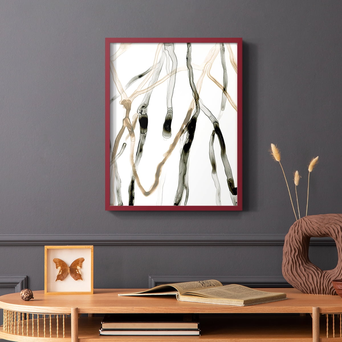Runnel XI in Red Solid Wood 11 x 14 Framed Print