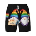 thumbnail image 4 of Lsque Mens Swim Trunks Happy Pride Gnome Pattern - Bathing Suit Compression Liner - Beach Swim Shorts Swimwear - (S-3XL) - Stretch Quick Dry -XX-Large, 4 of 9