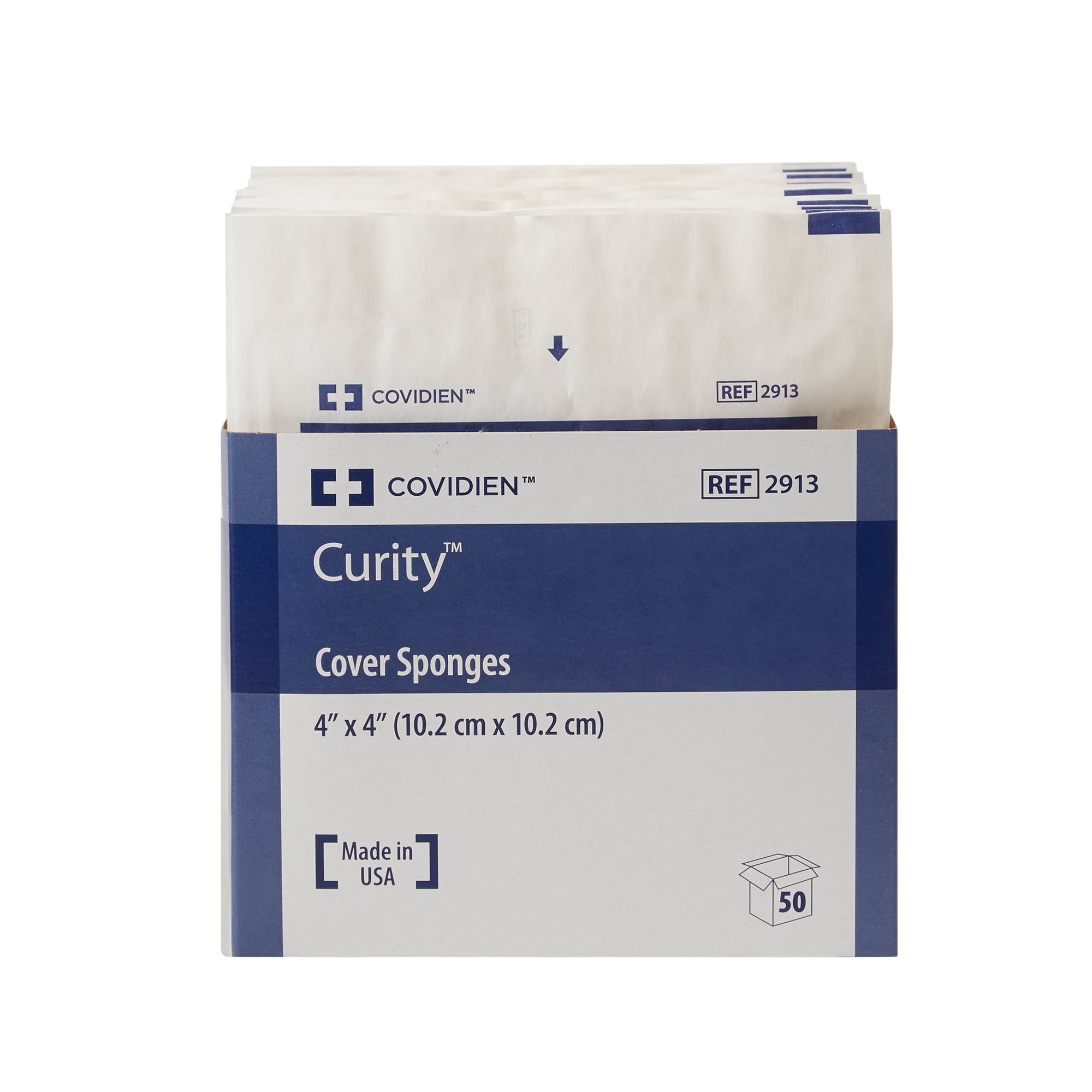 Curity Cover Sponges, Sterile, 4-Ply Gauze Dressings, 4 in x 4 in, 2 Count, 600 Packs, 1200 Total