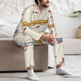 thumbnail image 7 of Lsque Striped Vintage Planes Pattern Long Sleeve Pajama Set for Men - Soft 2-Piece Sleepwear and Loungewear Set with Pockets, Comfy Nightwear-X-Large, 7 of 7