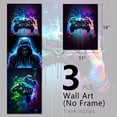 thumbnail image 2 of Hieng Cool Gaming Canvas Wall Hieng Retro Video Game Watercolor Picture for Gamer Room Decor Colorful Neon Gamepad Painting for Boys Bedroom Game Room Wall Decor, 2 of 6