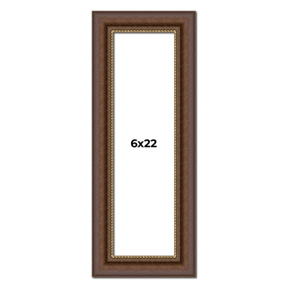 6x22 Copper and Brown Real Wood Picture Frame Width 2 inches | Interior Frame Depth 0.5 inches |