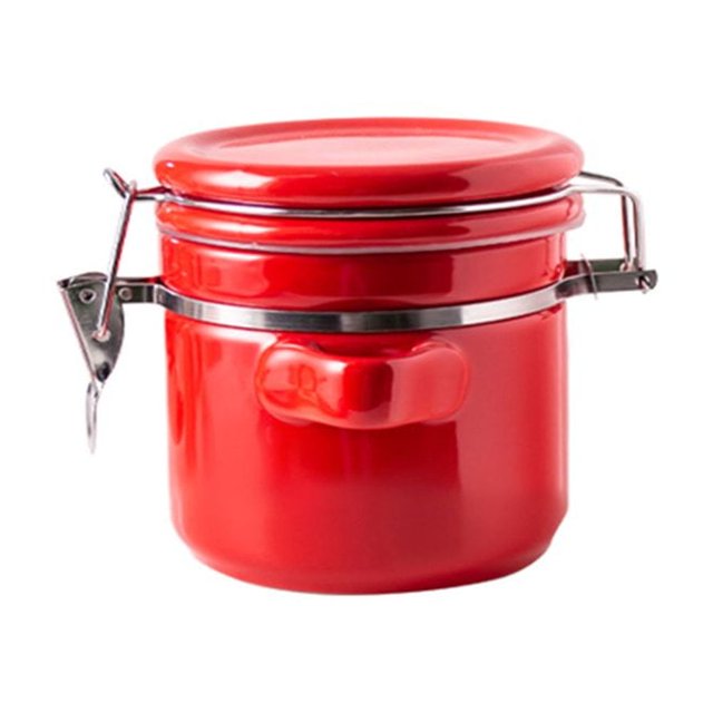 CHOK Bocaux à Café avec Couvercles Hermétiques Contenants en Céramique avec Couvercles Pots à Biscuits avec Couvercles Hermétiques Décoratifs-Bleu-650 Ml/23 Oz
