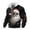 Black, variant on Mens Christmas Sweatshirt Long Sleeve Elbow Patches Loose Casual Xmas Festive Print Half Zip Pullover Sweatshirts