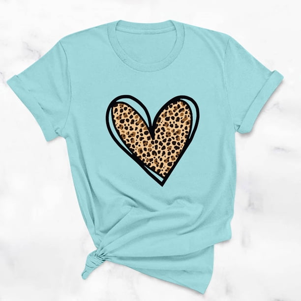 Puntoco Blusa de manga corta con estampado de moda para mujer, divertida camiseta de cuello redondo