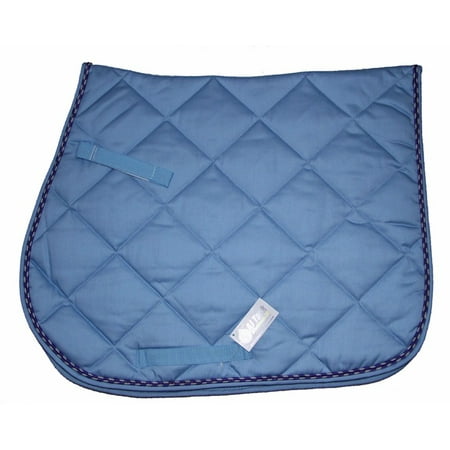All Purpose Quilted Cotton English Saddle Pad Light Blue Fun Braided