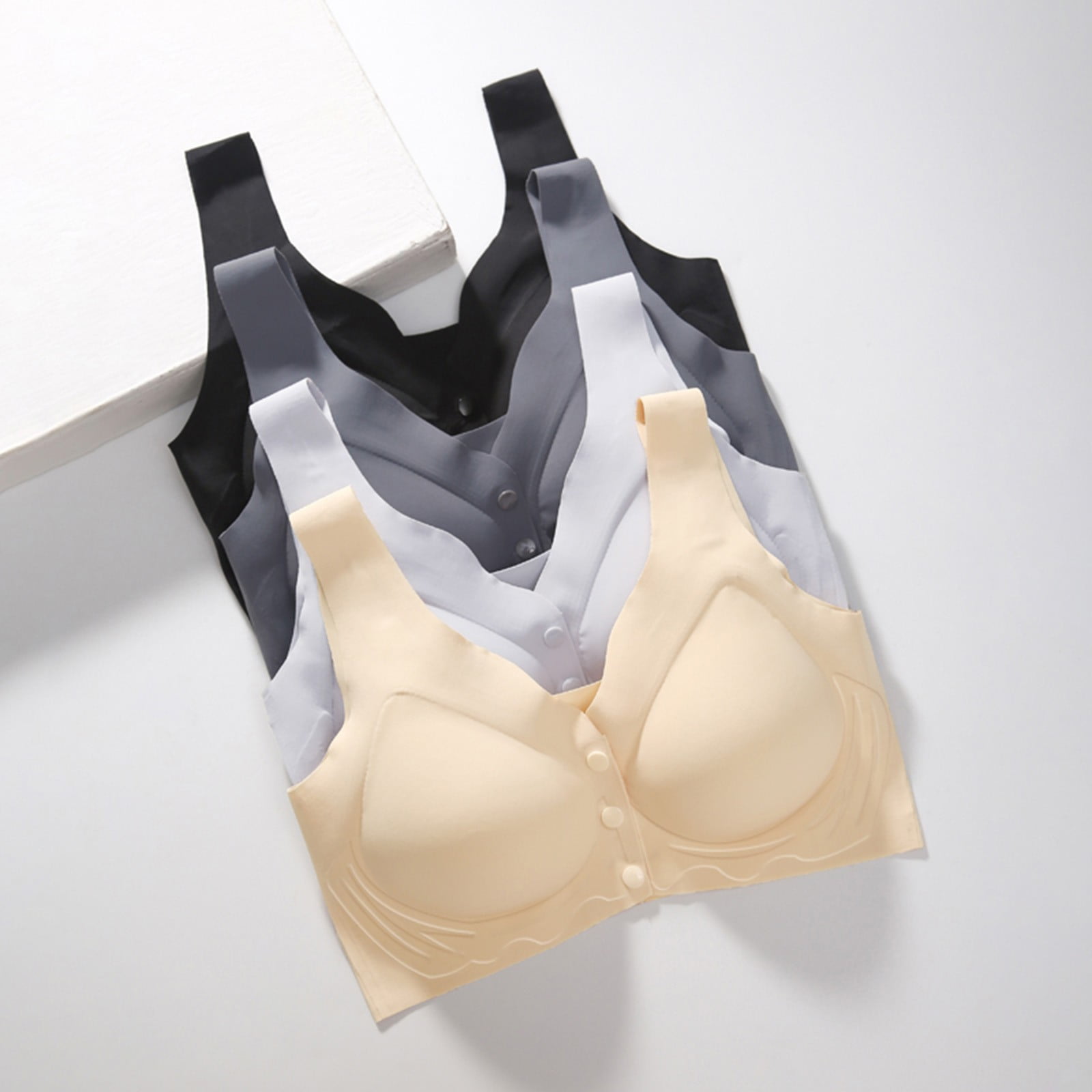 AWZXDE Women's Seamless Push Up Front Button Bra – Comfortable