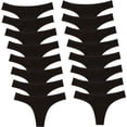 thumbnail image 2 of Sunm Boutique Cotton Underwear for Wome Thongs Underwear Bikini Panties Black 16 Pack, 2 of 8