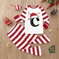 thumbnail image 2 of Gvdentm Pattern A-Z Christmas Pajamas Family Two-Piece Pajamas from Holiday Family Matching Pajamas Sets for Baby Adults Kids, 2 of 5