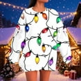thumbnail image 2 of Women's Oversized Christmas Sweatshirts Graphic Funny Long Sleeve Crew Neck Pullover Xmas Tree Holiday Tops, 2 of 6
