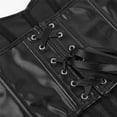 thumbnail image 7 of Womens Faux Leather Bustier Corset Top Strapless Lace Up Boned Sweetheart Neck Bodyshaper Bustier Sexy Crop Tops, 7 of 7