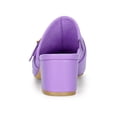 thumbnail image 2 of BLISSFUL STEP Women's Shoes Buckle Strap Pointed Toe Chunky Heel PU Vamp Mule Shoes Purple 9, 2 of 7